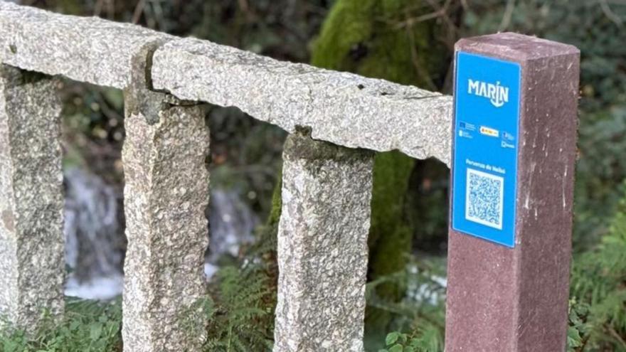 Nuevas balizas turísticas informativas en los entornos naturales de Marín. |  FdV