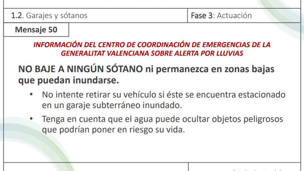 Uno de los mensajes de la guía.