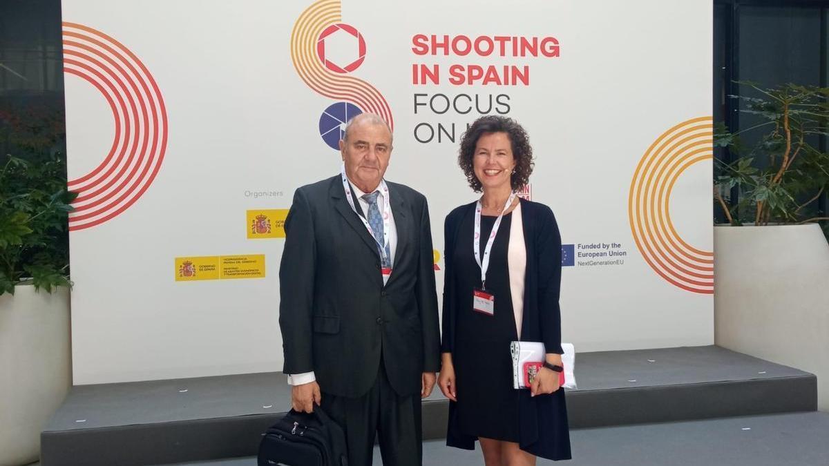 Antonio Rodes y Mayte Vañó, en la jornada con directivos del sector cinematográfico y audiovisual de EEUU.