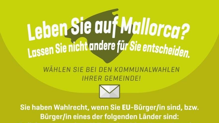 Infoplakat der Partei Més zu den Wahlen am 26. Mai.