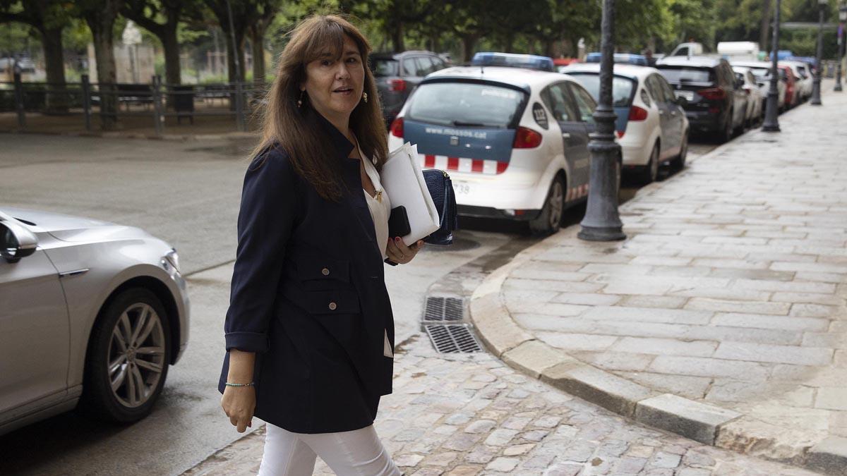 Laura Borràs, a su llegada al Parlament.