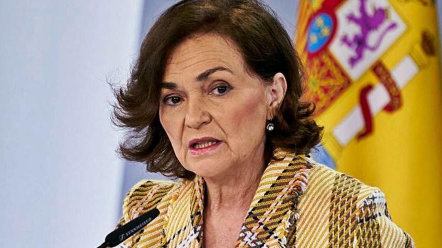 La vicepresidenta del Gobierno, Carmen Calvo, ayer. | A. PÉREZ MECA/EP