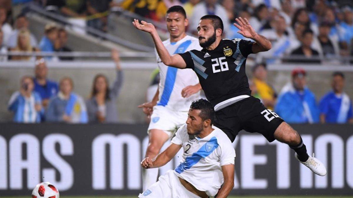 Matías Vargas, durante el duelo de su debut con la selección argentina.