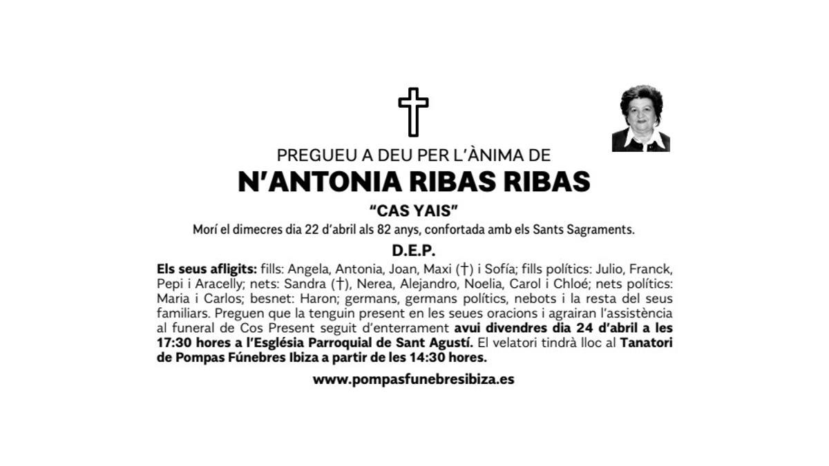 Esquela Antonia Ribas Ribas