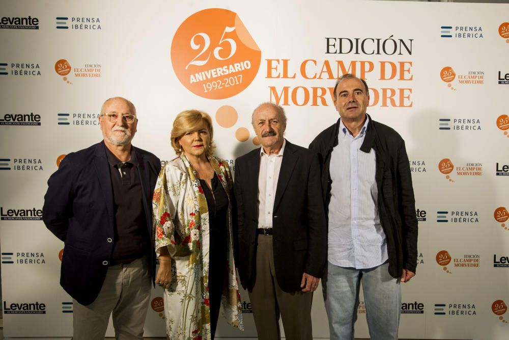 Gala 25 Aniversario Levante-EMV Edición Camp de Morvedre. Presidente de la comisión delegada de la Fundación Bancaja Sagunt, Francisco Muñoz junto a otros representantes de la entidad