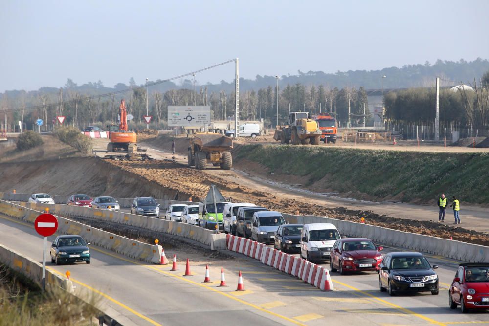 Cues a la N-II per les obres de desdoblament a Vidreres