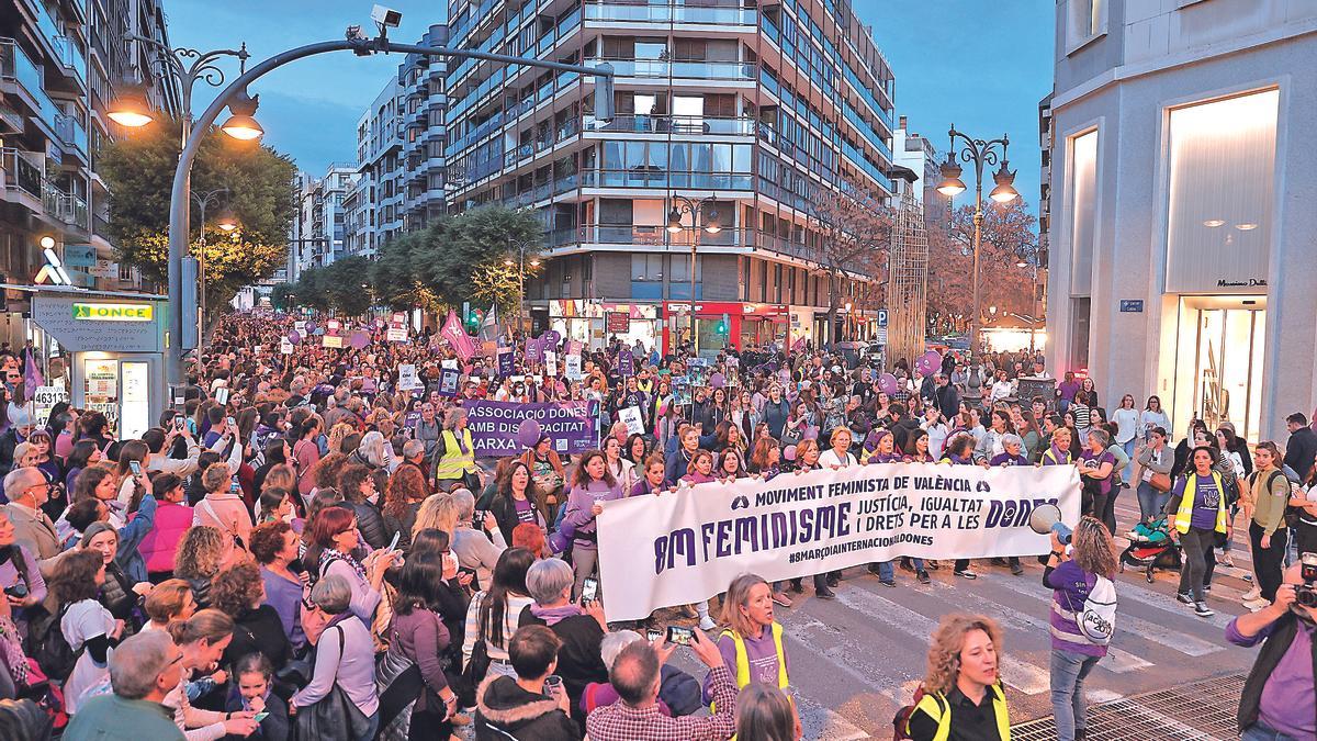 Manifestación del 8 de marzo en València.