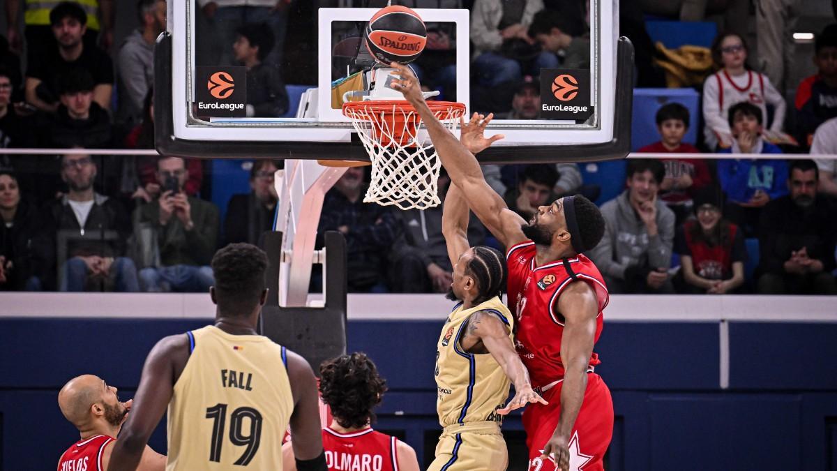 Josh Nebo, en un partido ante el Barça de esta temporada