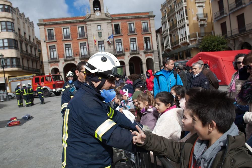 Simulacro de los Bomberos de Zamora