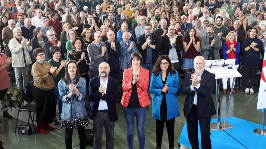 Olalla Rodil, Néstor Rego, Ana Pontón, Carme da Silva y Francisco García durante el acto del BNG en Santiago