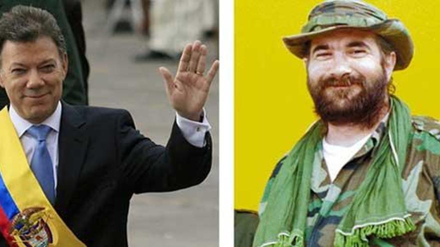Santos, presidente de Colombia, y &#039;Timochenko&#039;, líder de las FARC.