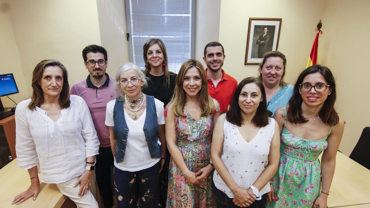 Las nueve personas que trabajan en el nuevo Juzgado de Violencia sobre la Mujer de Cáceres.