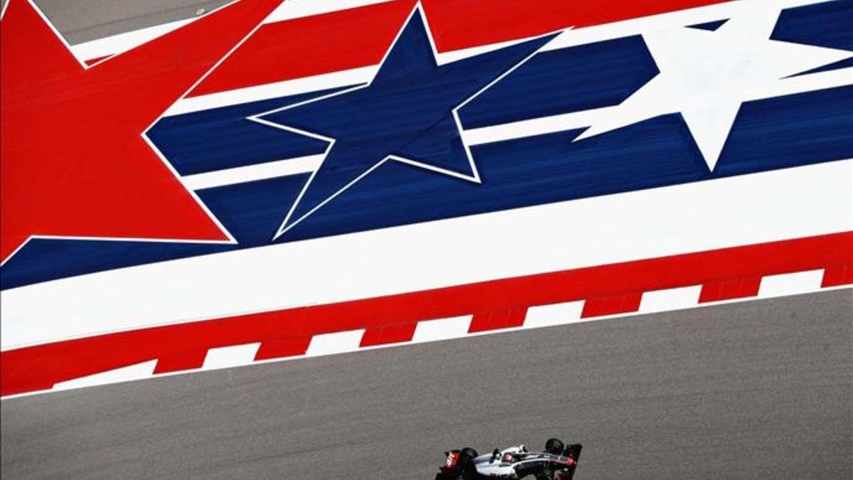 Grosjean, al volante del Haas, en Austin