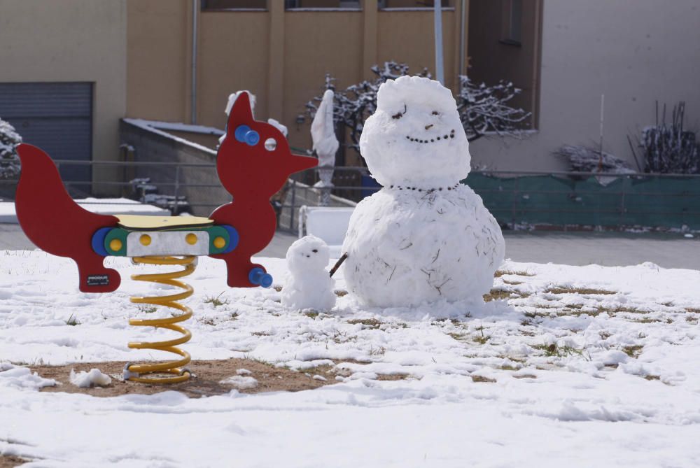 Imatge de la nevada a Sant Hilari Sacalm