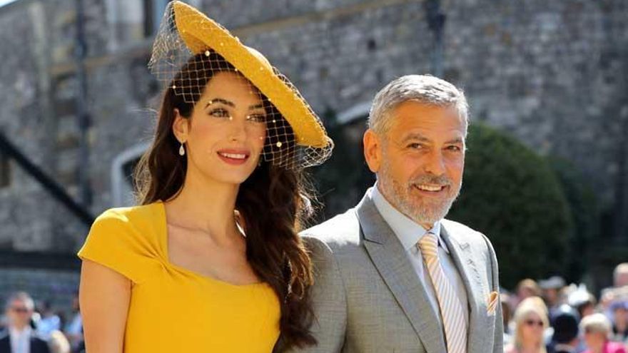 George y Amal Clooney, en la boda de Harry y Meghan.