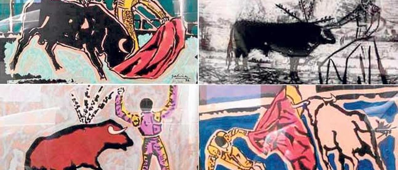 Imágenes de cuatro grabados del pintor, a la venta en internet.