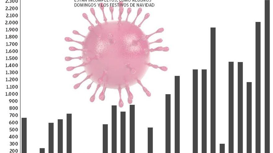 Evolución de los positivos en covid en la provincia