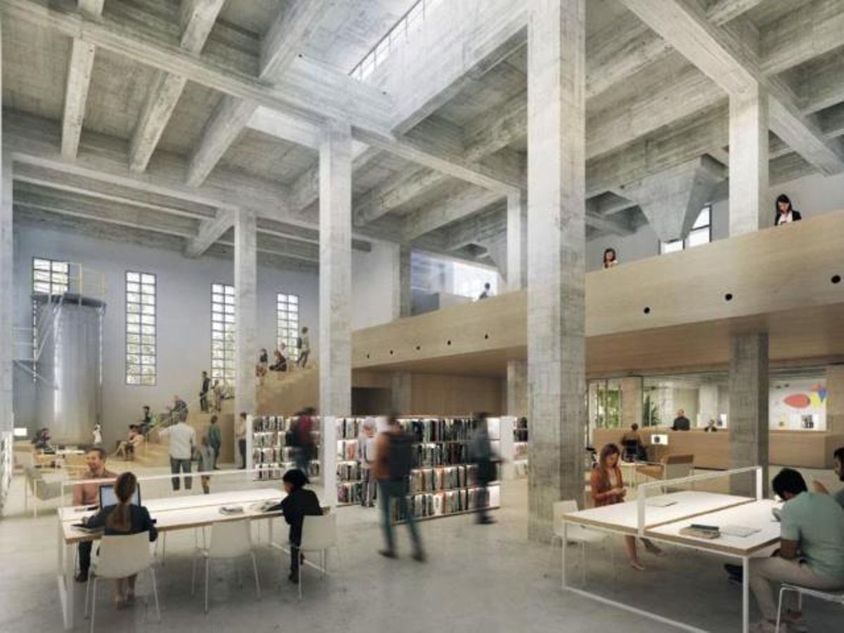 Imagen virtual de lo que será el interior de la nueva biblioteca de Vilanova i la Geltrú