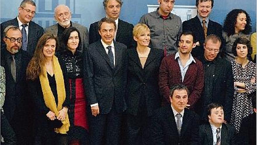 Zapatero i la seva dona van rebre els guanyadors del Goya, entre els quals Roch (segon a dalt a la dreta).