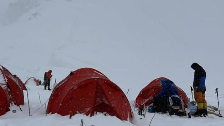 Uno de los campamentos de la expedición