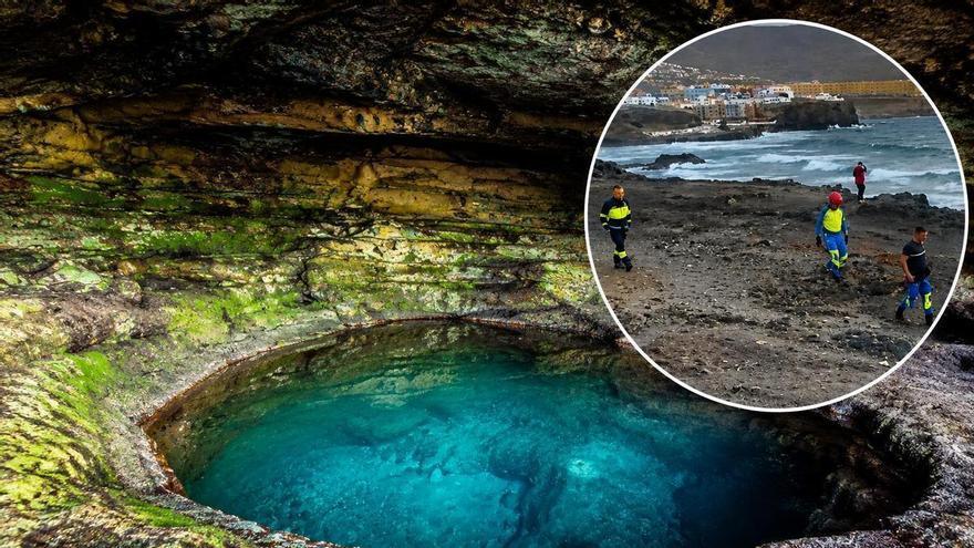Rescatan a cuatro personas atrapadas por la marea en una gruta natural de Canarias