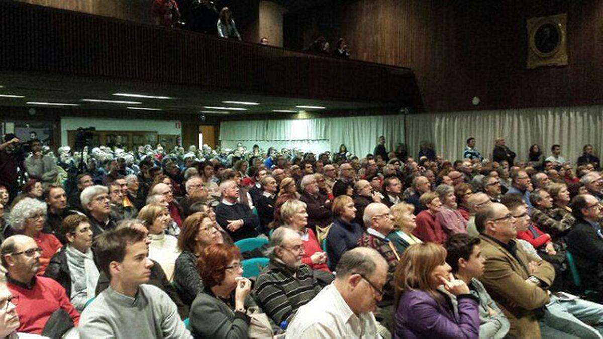 Aula Magna de la Facultad de Economía de la Universitat de Barcelona, este viernes, en la presentación de la ANC.