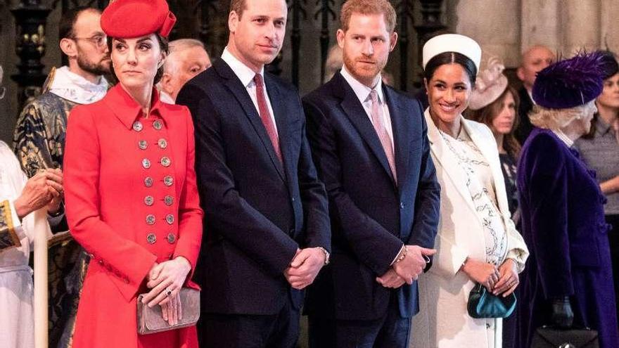 Los duques de Cambridge y de Sussex.