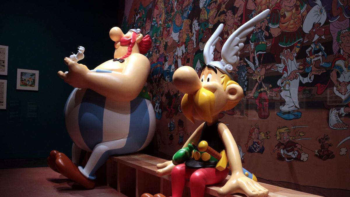 Espai dedicat a Astèrix i Obèlix a l'exposició ‘Còmic. Somnis i història’.