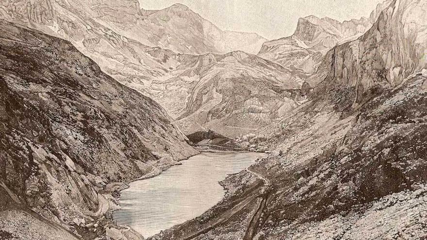 El antiguo lago de Ándara, a principios del siglo XX.