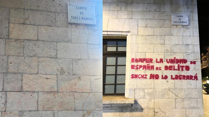 Emaya borra en menos de 24 horas la pintada contra Pedro Sánchez en el edificio de Correos