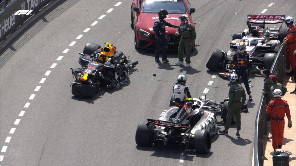 El RB20 de Checo Pérez quedó destrozado en Mónaco