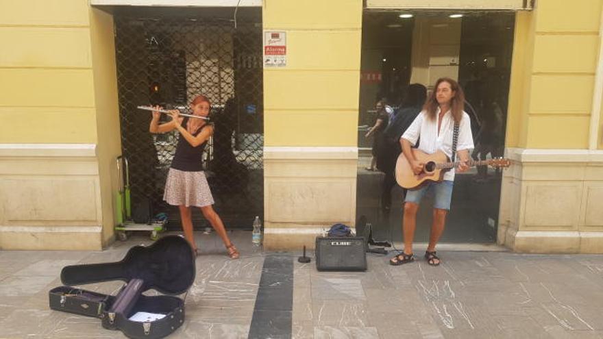 Músicos callejeros del centro de Málaga