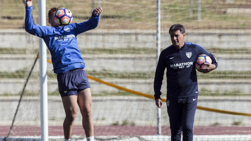 Míchel, en un entrenamiento.