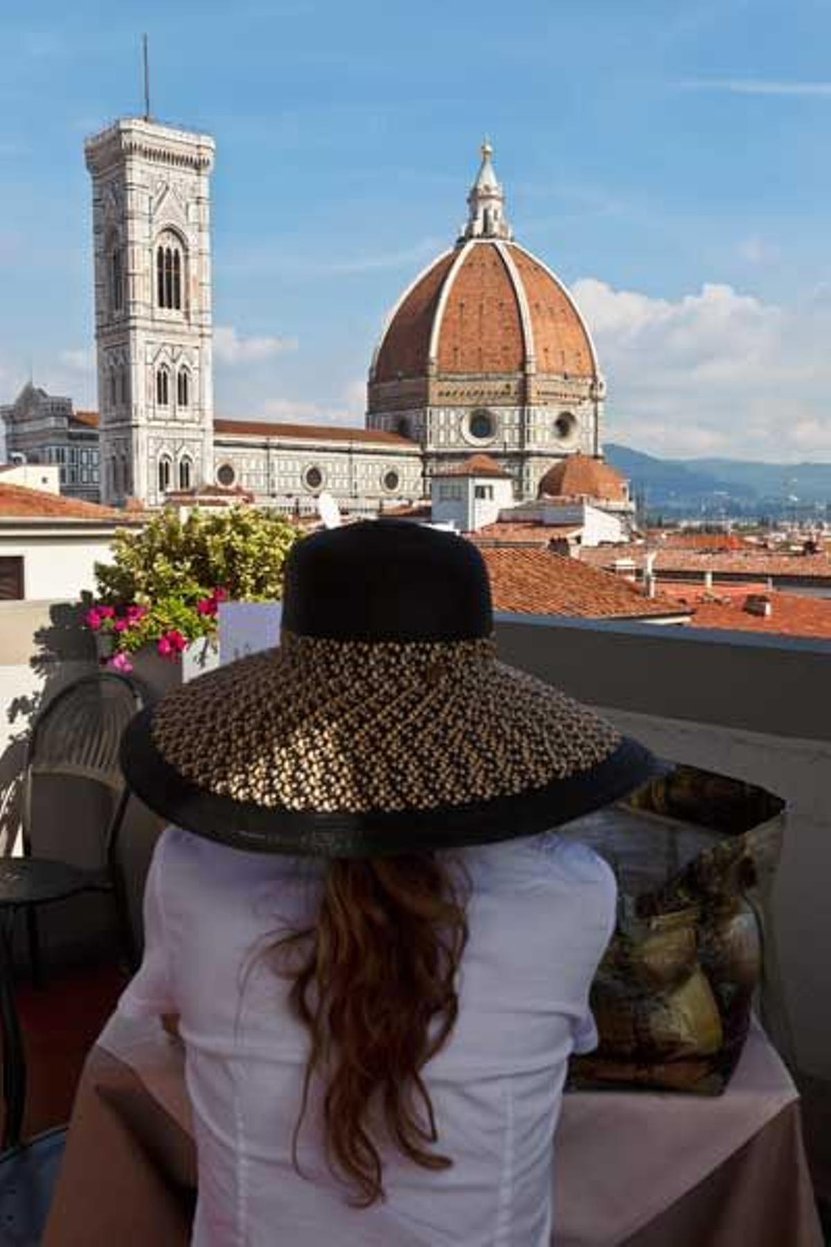 Vistas de Florencia desde el café de los almacenes La Rinascente.