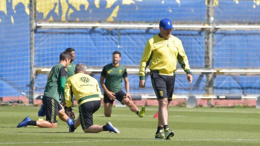 Pepe Mel, durante un entrenamiento de la UD Las Palmas.