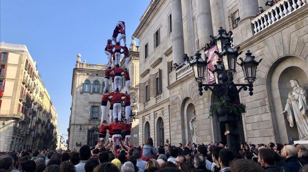 Jornada ’castellera’ de Santa Eulàlia, celebrada este domingo.