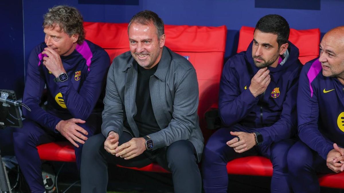 Flick arrancó con optimismo el partido en el Metropolitano