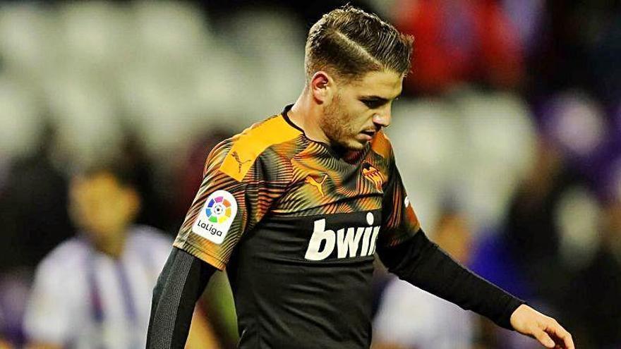 Manu Vallejo, durante el partido contra el Valladolid.