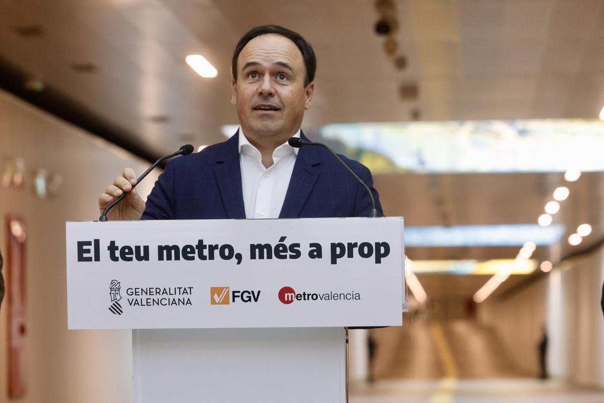 El president Pérez Llorca, en un acto en MetroValencia a finales del año pasado.