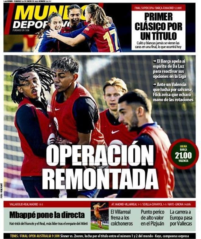 Las portadas de la prensa deportiva de hoy, 26 de enero de 2025