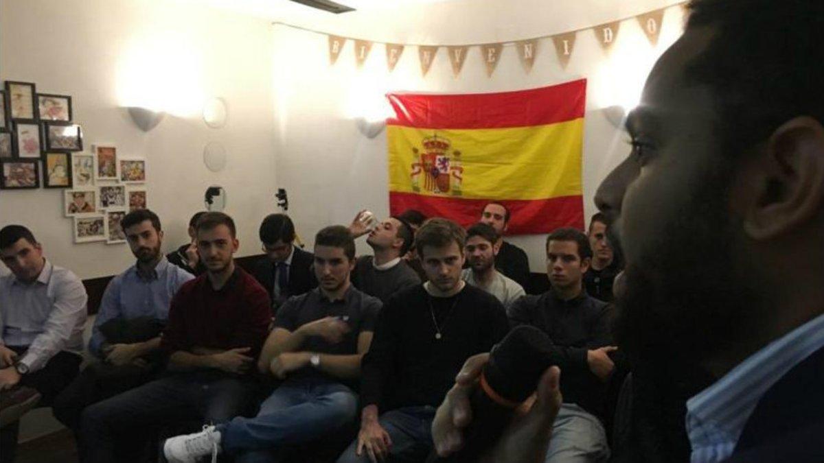 Ignacio Garriga, en un momento de la reunión de juventudes de VOX