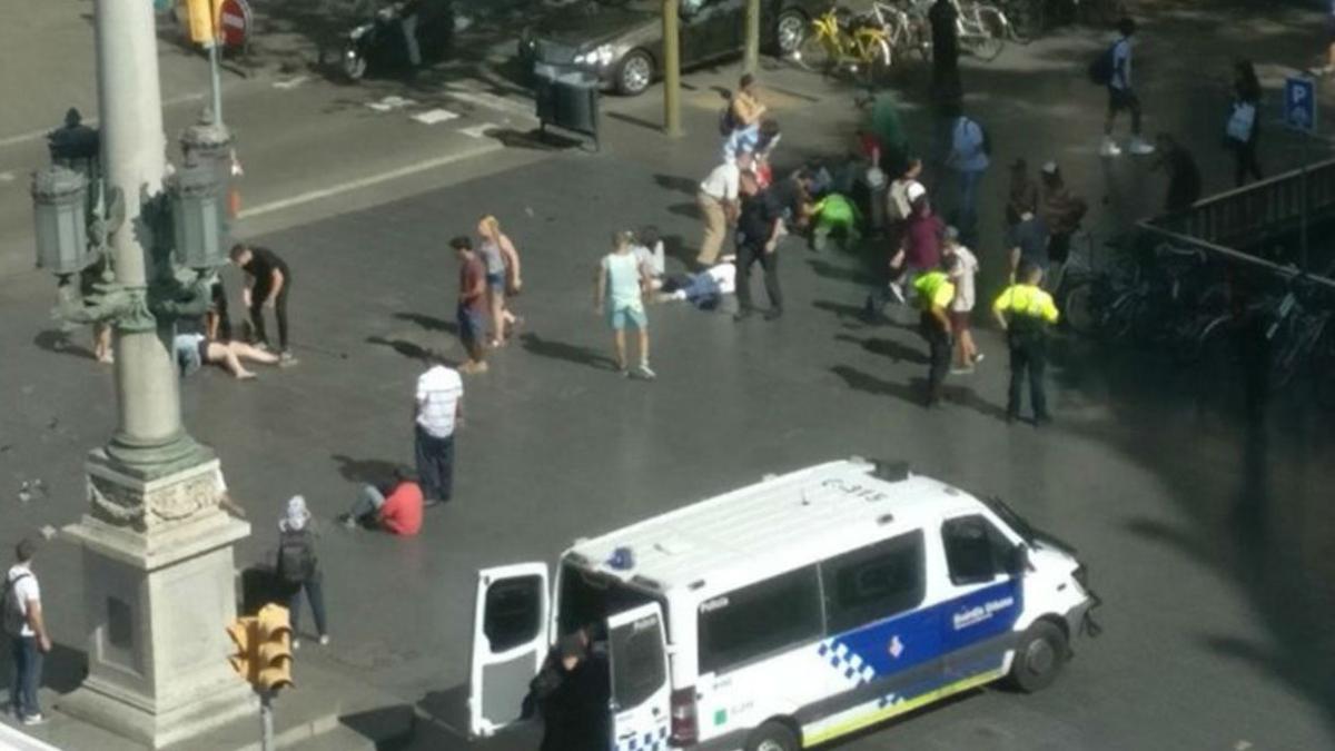 Momentos después del atentado en Las Ramblas