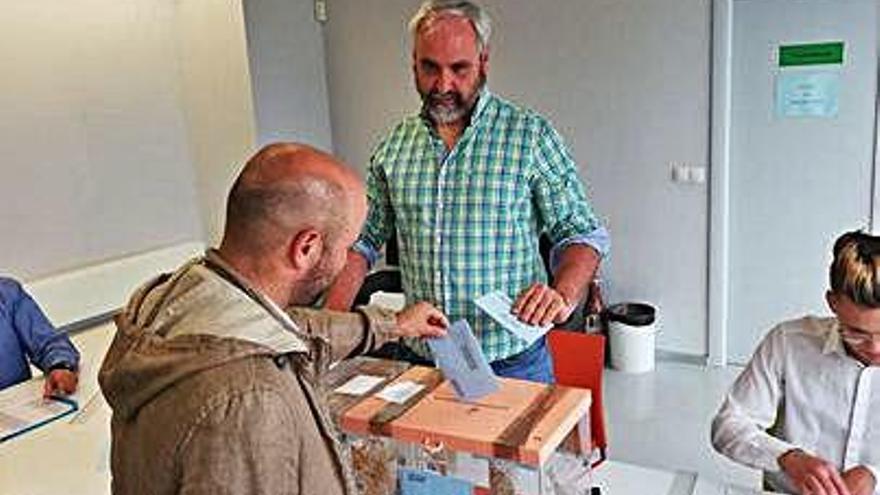 El líder de En Marea, ayer, en Lugo.