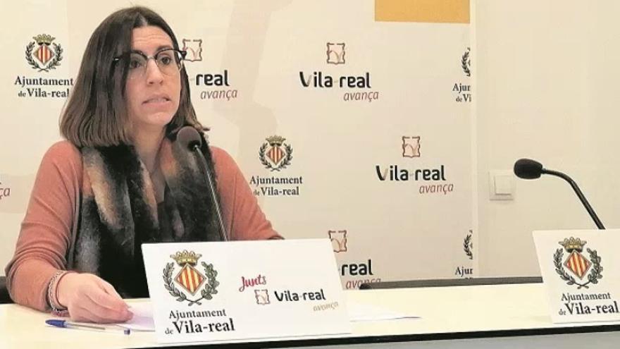 La concejala Noelia Samblás, en una rueda de prensa antes de la pandemia.