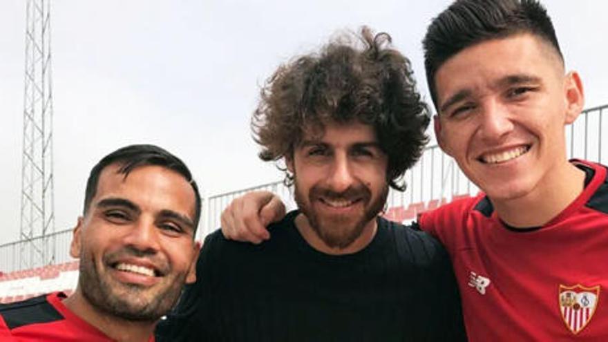 Pablo Aimar en su visita a Sevilla.