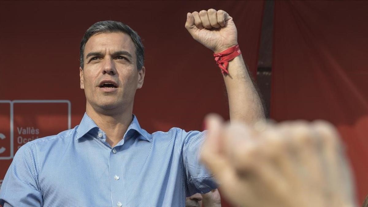 Pedro Sánchez, durante un mitin celebrado el miércoles en Sabadell.