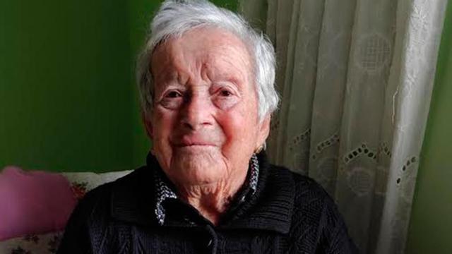 Esperanza Gutiérrez, na actualidade, no seu domicilio // A.C.