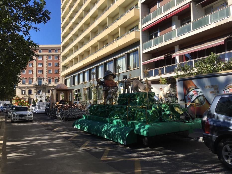 Las carrozas se preparan para la cabalgata de Málaga