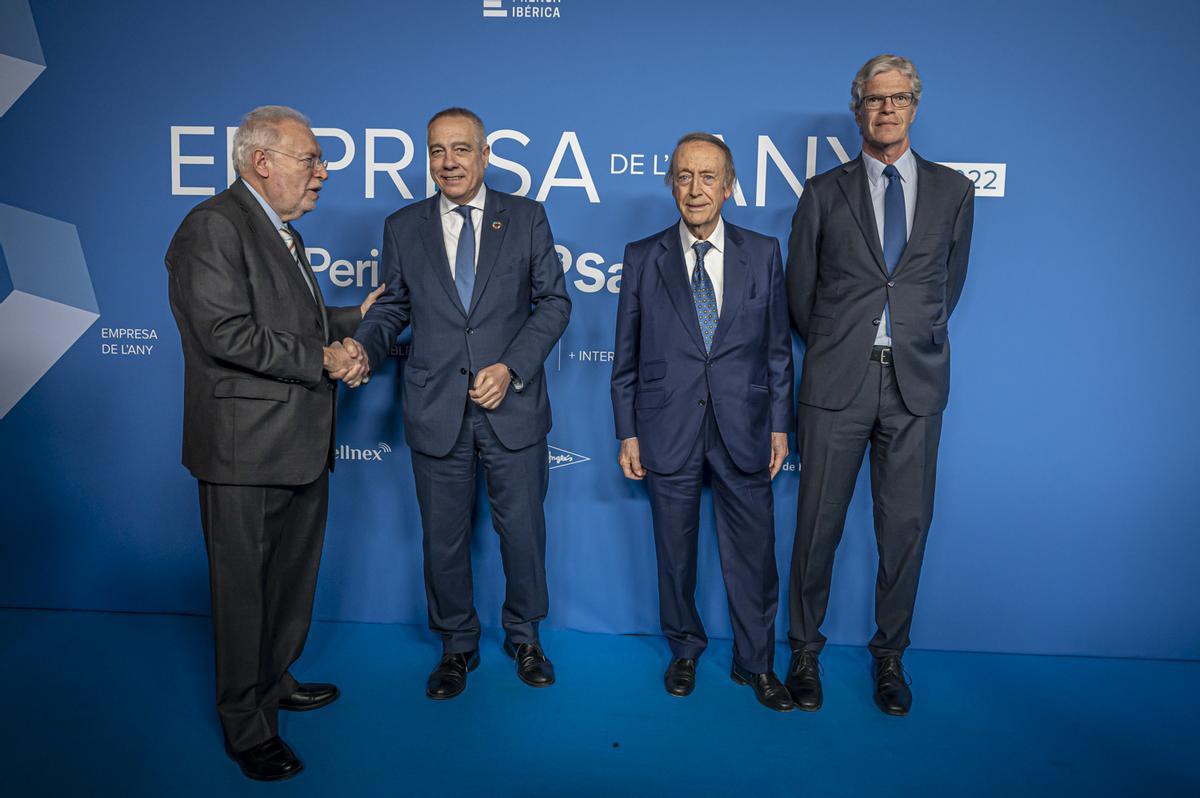 Joan Tàpia, Pere Navarro (Consorci de la Zona Franca), Miguel Torres (Familia Torres) y Martí Saballs.