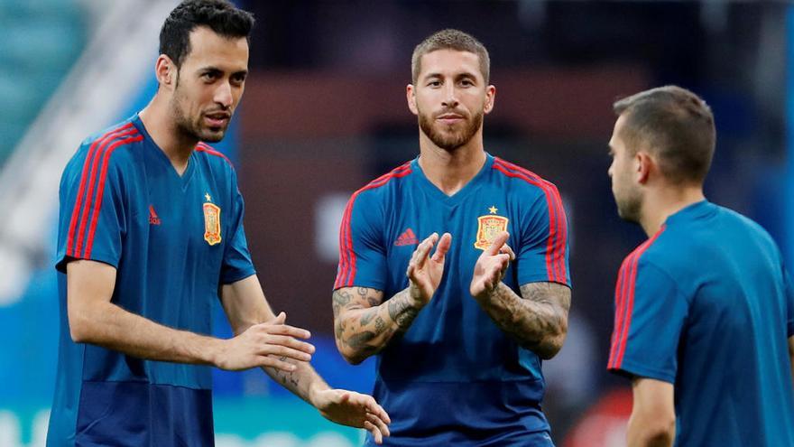 Busquets, Ramos y Jordi Alba.